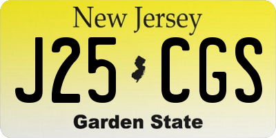 NJ license plate J25CGS