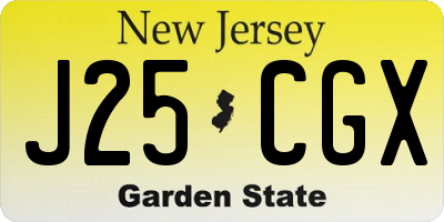 NJ license plate J25CGX