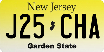 NJ license plate J25CHA