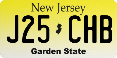 NJ license plate J25CHB