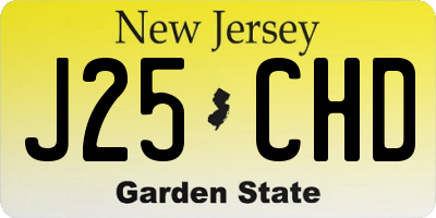 NJ license plate J25CHD