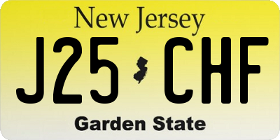 NJ license plate J25CHF
