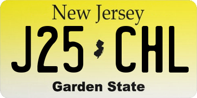 NJ license plate J25CHL