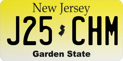 NJ license plate J25CHM