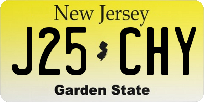 NJ license plate J25CHY