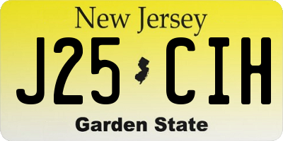NJ license plate J25CIH