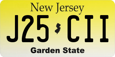 NJ license plate J25CII