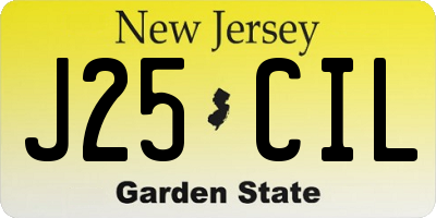 NJ license plate J25CIL