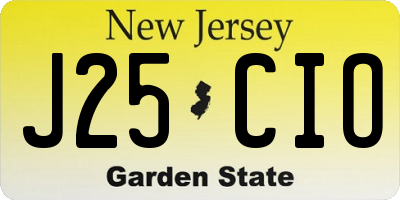 NJ license plate J25CIO