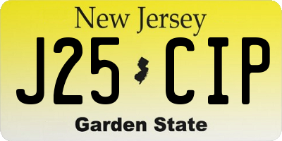 NJ license plate J25CIP