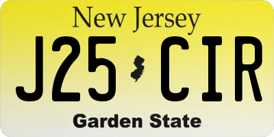 NJ license plate J25CIR