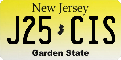NJ license plate J25CIS