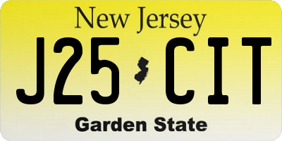 NJ license plate J25CIT
