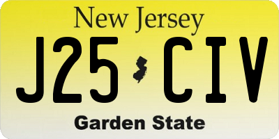 NJ license plate J25CIV