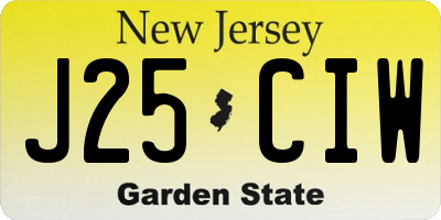 NJ license plate J25CIW