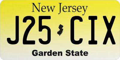 NJ license plate J25CIX