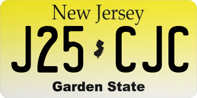 NJ license plate J25CJC