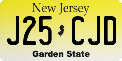 NJ license plate J25CJD