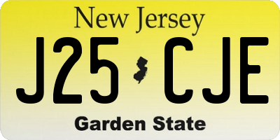 NJ license plate J25CJE