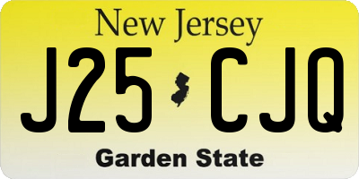 NJ license plate J25CJQ