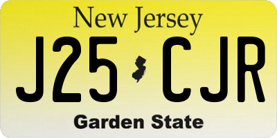 NJ license plate J25CJR