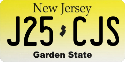 NJ license plate J25CJS
