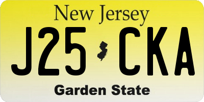 NJ license plate J25CKA