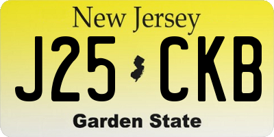 NJ license plate J25CKB