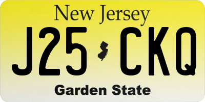 NJ license plate J25CKQ