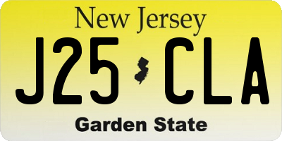 NJ license plate J25CLA