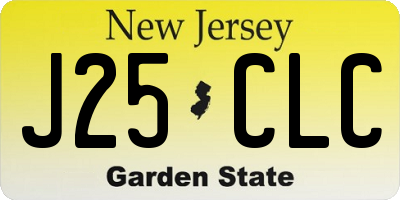 NJ license plate J25CLC