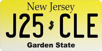 NJ license plate J25CLE