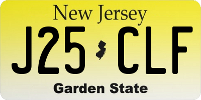 NJ license plate J25CLF