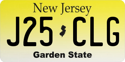 NJ license plate J25CLG