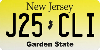 NJ license plate J25CLI