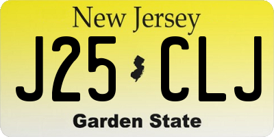 NJ license plate J25CLJ