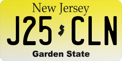 NJ license plate J25CLN