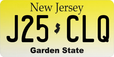 NJ license plate J25CLQ