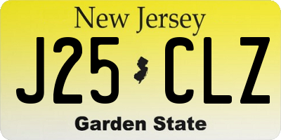 NJ license plate J25CLZ