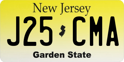 NJ license plate J25CMA