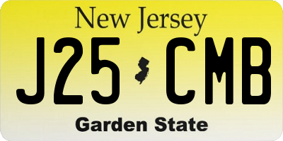 NJ license plate J25CMB