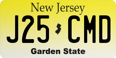 NJ license plate J25CMD