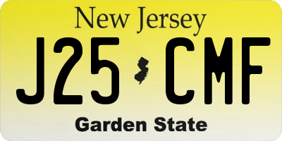 NJ license plate J25CMF