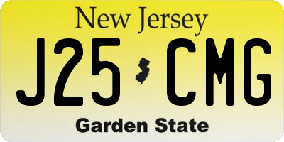 NJ license plate J25CMG