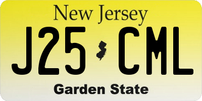 NJ license plate J25CML