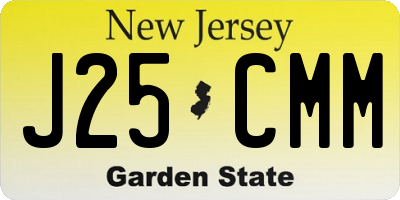 NJ license plate J25CMM