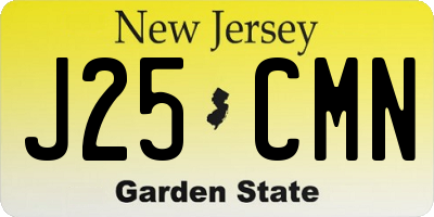 NJ license plate J25CMN
