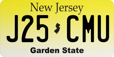 NJ license plate J25CMU