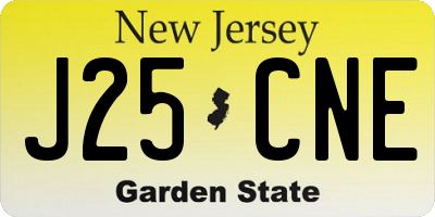 NJ license plate J25CNE
