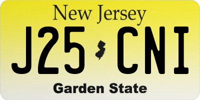 NJ license plate J25CNI
